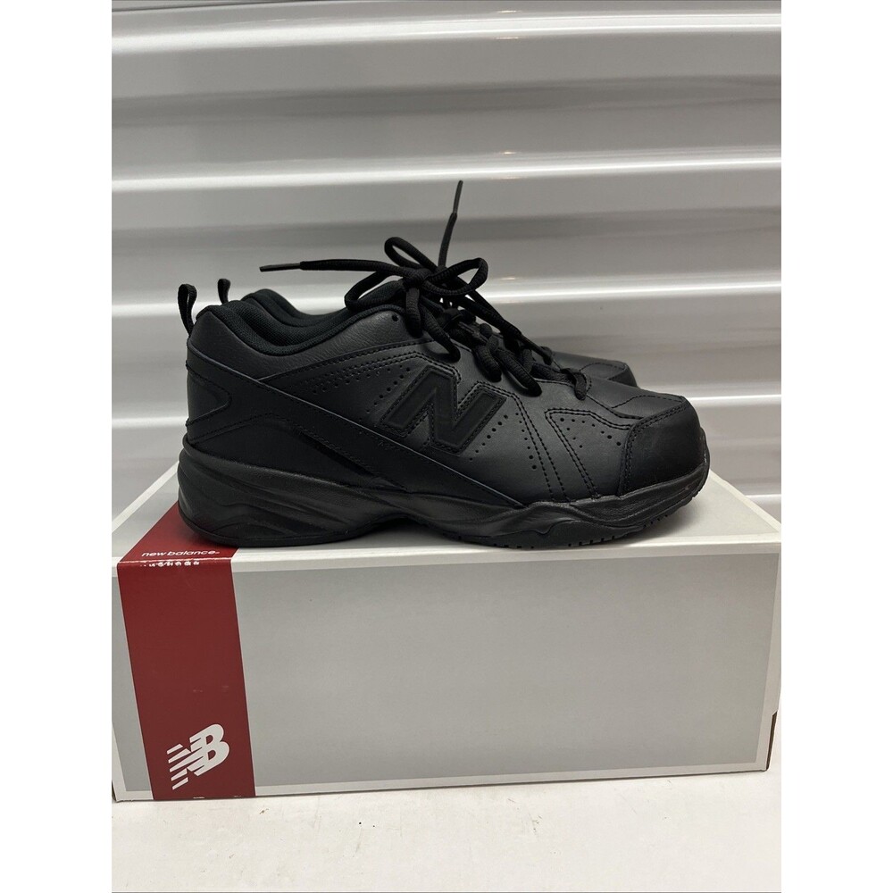 New Balance Triple Black 624 Lace Up Big Kid Uniform Training Shoes SZ 6 X Wide